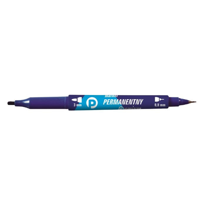 Marker permanentny dwustronny niebieski, Tetis