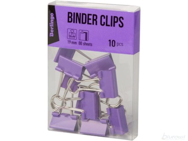 Berlingo spinacze do papieru 19mm, 80 arkuszy 10 szt. fioletowe. (24 o