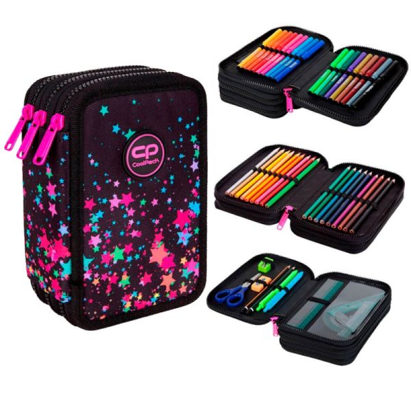 Coolpack Piórnik potrójny Jumper 3 z wyposażeniem Galaxy