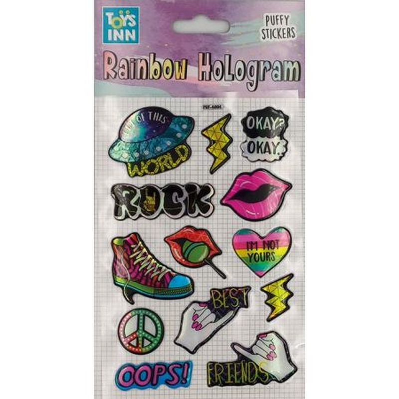 Naklejki rainbow hologram - rock