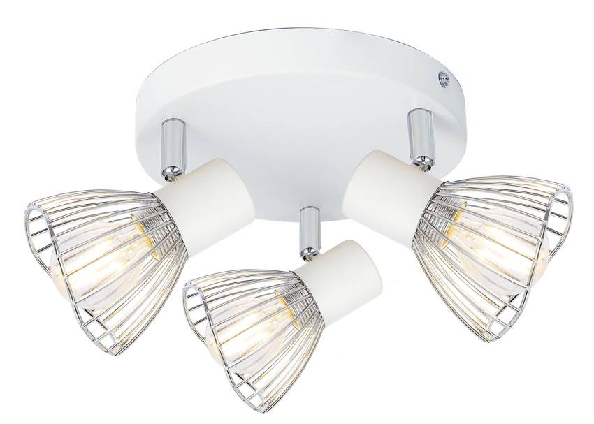 Lampa sufitowa plafon 3X40W E14 biały chrom FLY