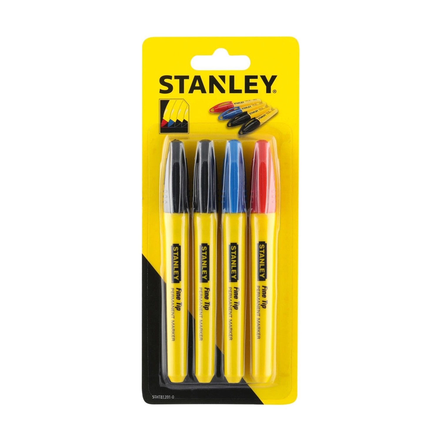 Stanley Marker cienki kolor mix 4szt.