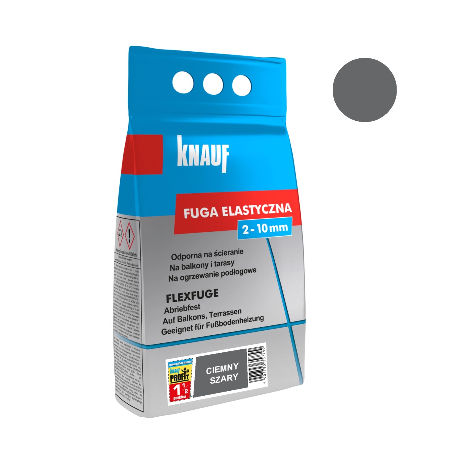 Knauf Fuga elastyczna ciemny szary 1,5 kg