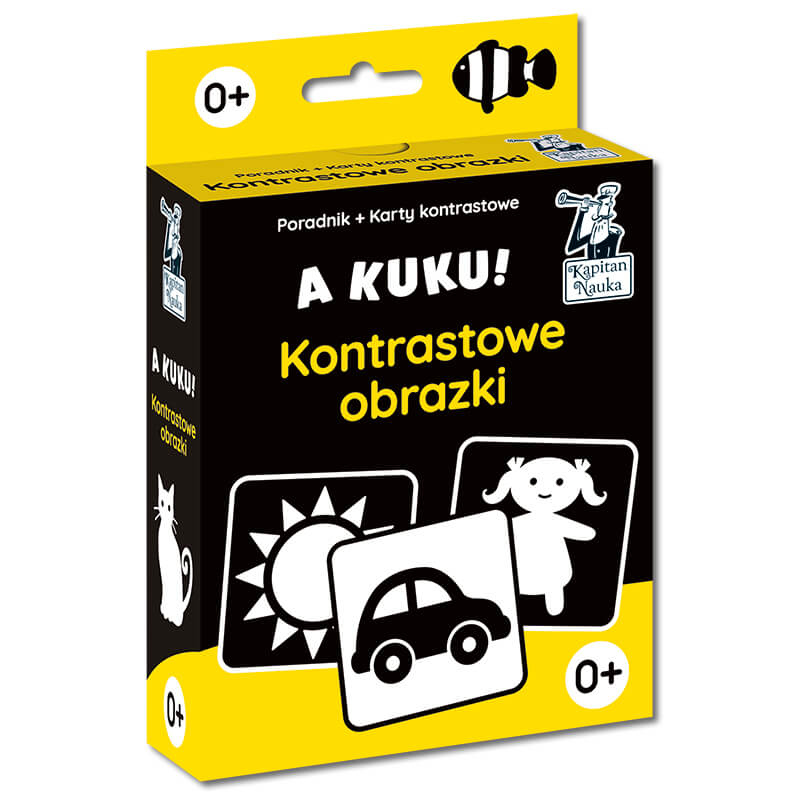 Kontrastowe obrazki. Poradnik + karty obrazkowe. Kapitan Nauka. A kuku