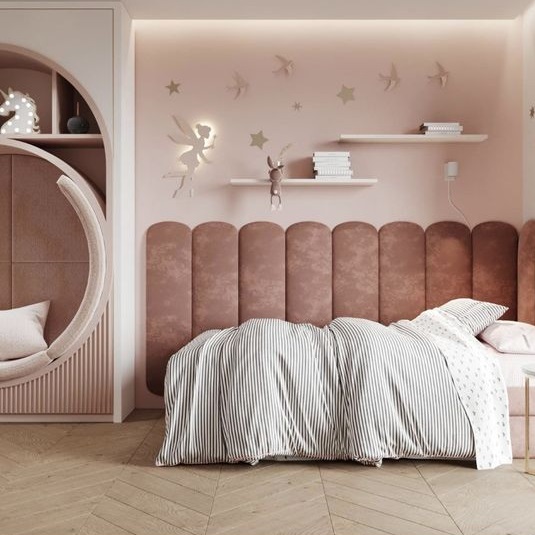Panel Tapicerowany Magic Velvet Brudny Róż 60 x 20cm