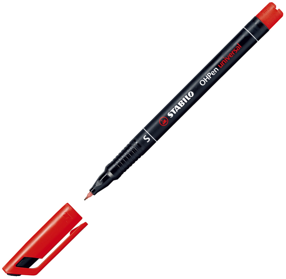 Foliopis Stabilo, OHPen, okrągła, 0.4mm (S), czerwony