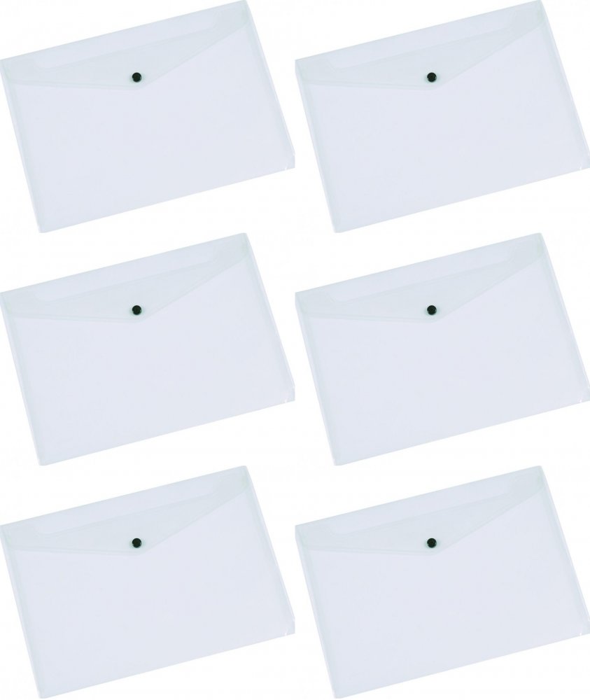 6x Teczka kopertowa Q-Connect, A3, na zatrzask,1 sztuka, przezroczysty