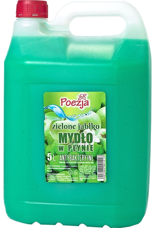 Mydło w płynie Poezja, antybakteryjne, zielone jabłuszko, zapas, 5l