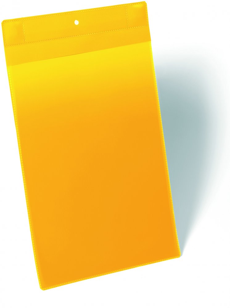 Kieszeń magnetyczna Durable, neodymowa, A4, pionowa, 10 sztuk, żółty