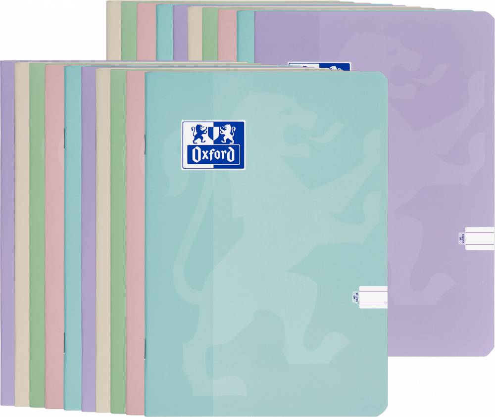 20x Zeszyt w linie Oxford Touch Pastel, A5, miękka oprawa, 60 kartek, mix kolorów pastelowych
