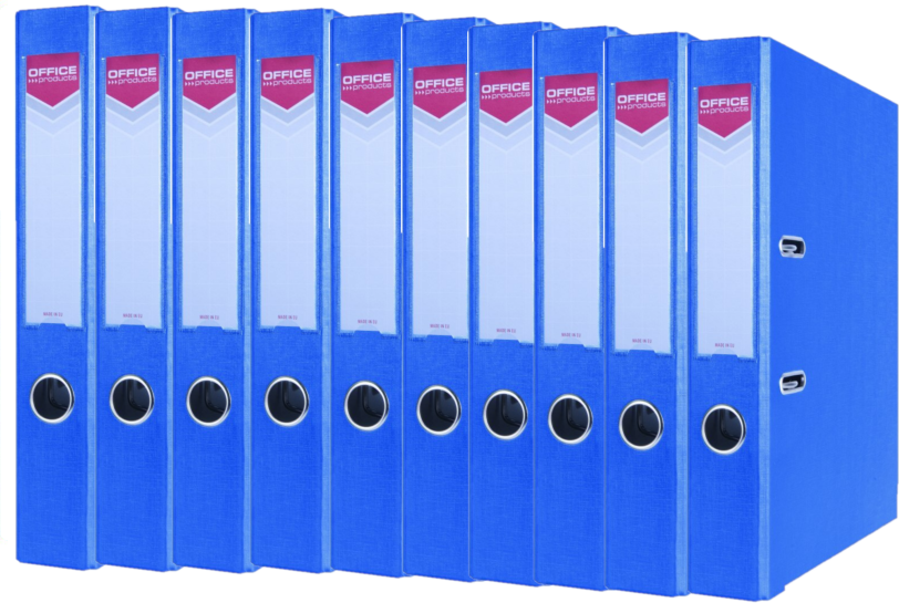 10x Segregator A4 Office Products Officer, z szyną, 55mm, niebieski
