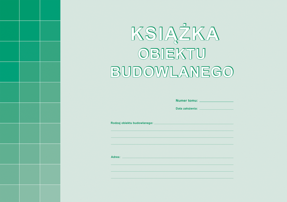 Druk akcydensowy Książka obiektu budowlanego MiP 604-1, A4, offsetowy, 38k