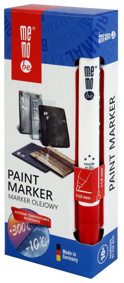 10x Marker olejowy MemoBe MM300, okrągła, 1-1.5mm, czerwony