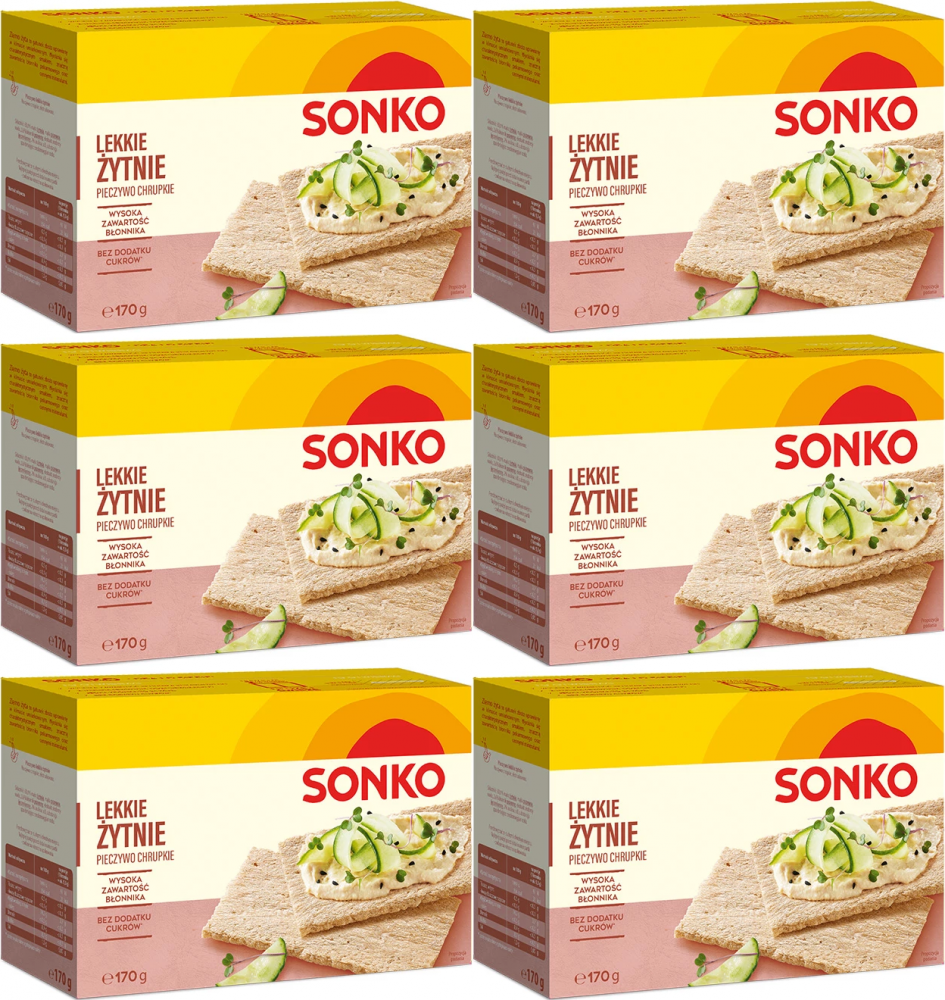 6x Pieczywo lekkie Sonko, żytnie, 170g