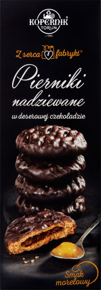 Pierniki nadziewane Kopernik, morelowy w czekoladzie, 145g