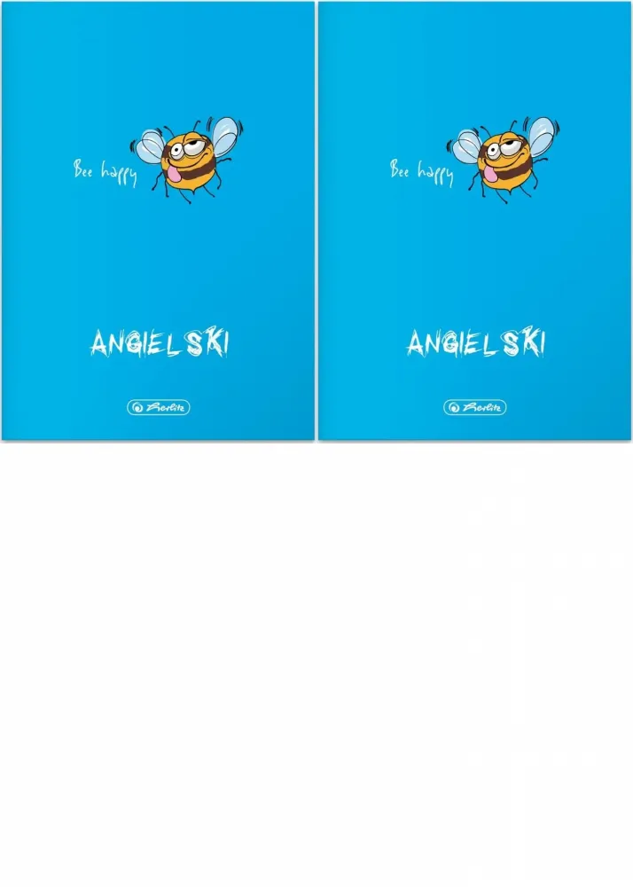 2x Zeszyt przedmiotowy w kratkę Herlitz ECO J. Angielski, A5, miękka oprawa, 60 kartek, niebieski jasny