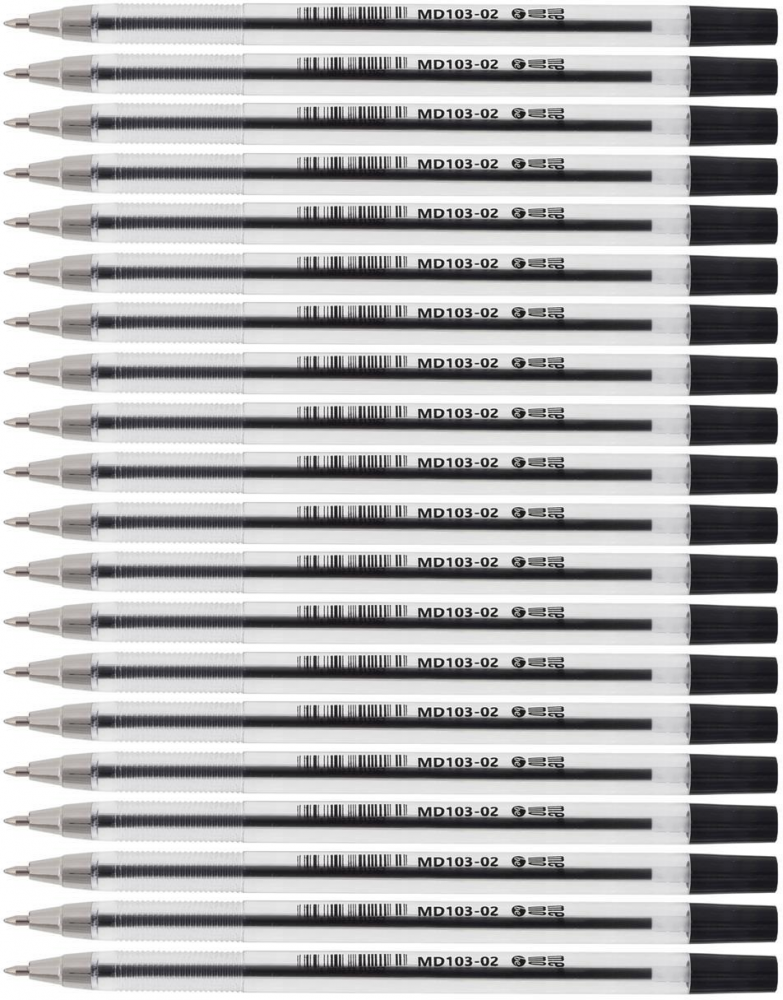 20x Długopis biurowy MemoBe, 0.7mm, czarny