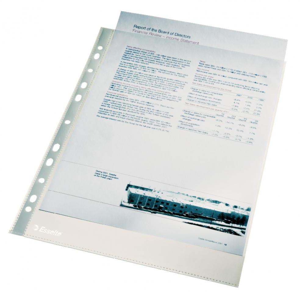 Koszulki krystaliczne Esselte, A4, 40μm, 100 sztuk, transparentny