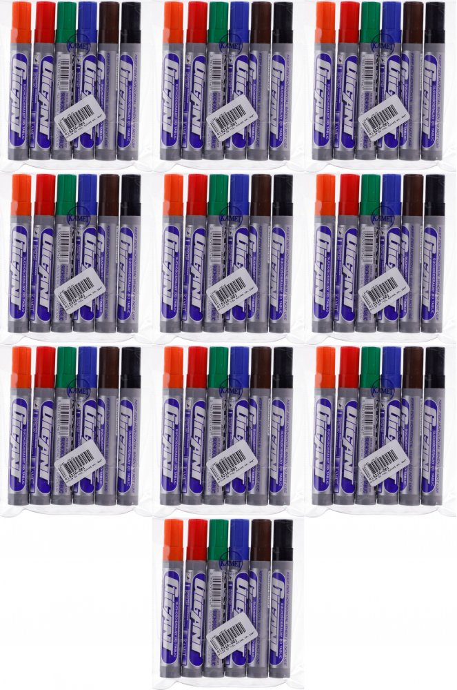 10x Marker suchościeralny Kamet Gigant, okrągła, 3mm, 6 sztuk, mix kolorów