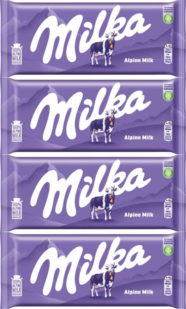 4x Czekolada Milka, mleczna, 90g