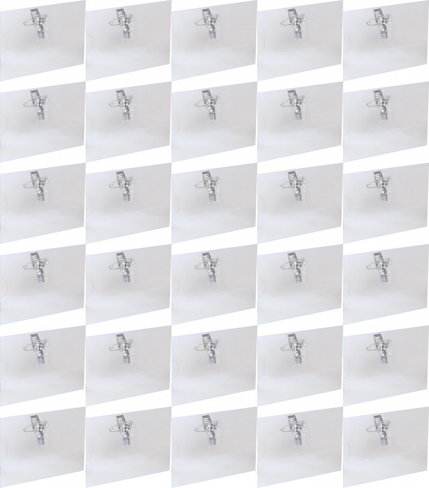 100x Identyfikator MemoBe, z klipsem i agrafką, 87x53mm, 1 sztuka, przezroczysty