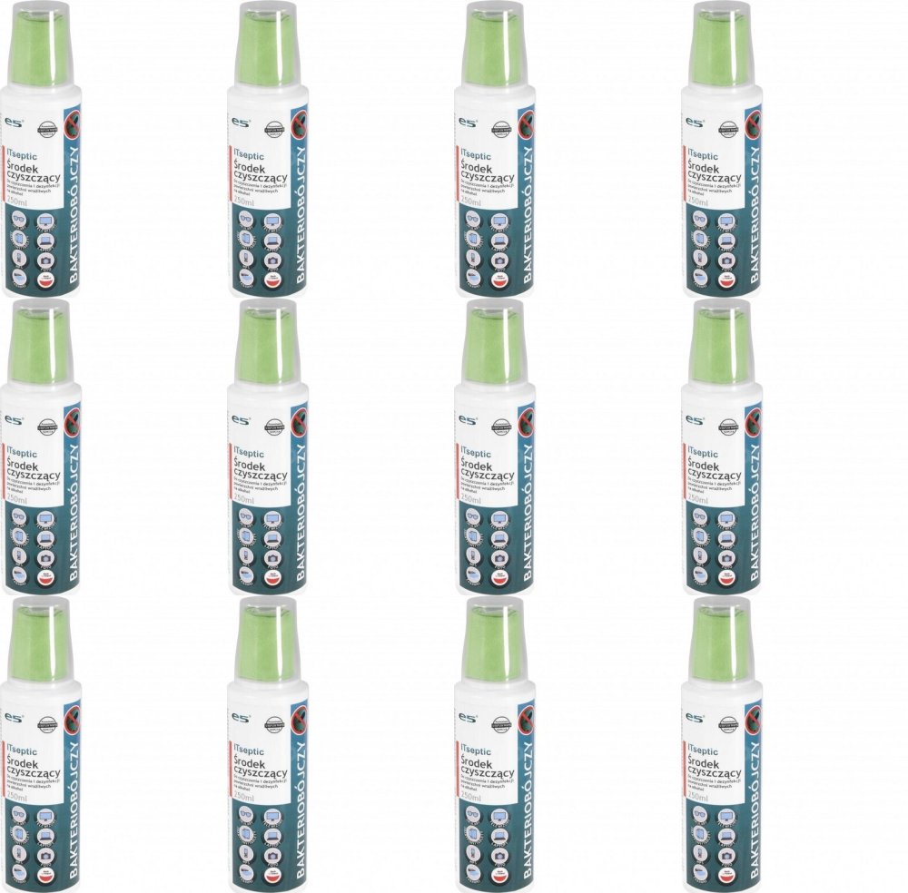 12x Zestaw czyszcząco-dezynfekujący Itseptic, płyn 250 ml + mikrofibra