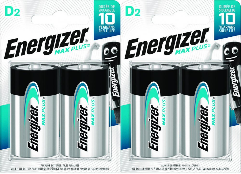2x Bateria Energizer Max Plus D, 1.5V, LR20, 2 sztuki