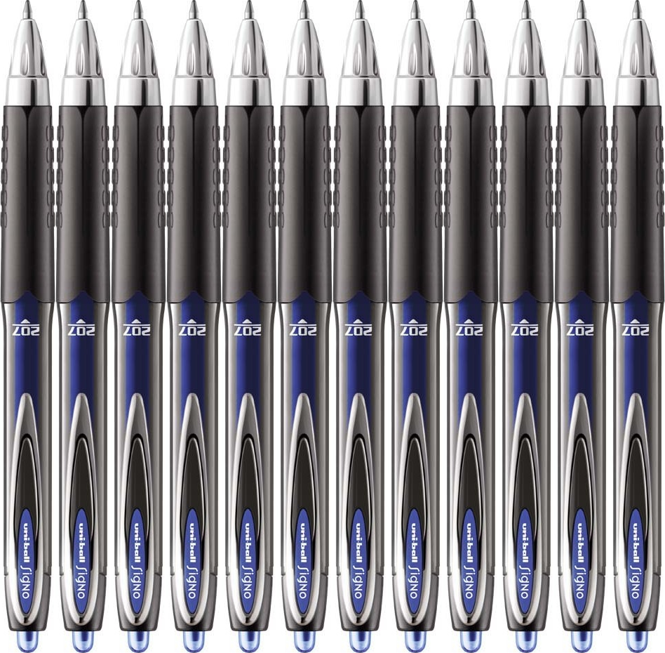 12x Długopis żelowy automatyczny Uni, Uni-ball Signo UMN-207, 0.7mm, niebieski