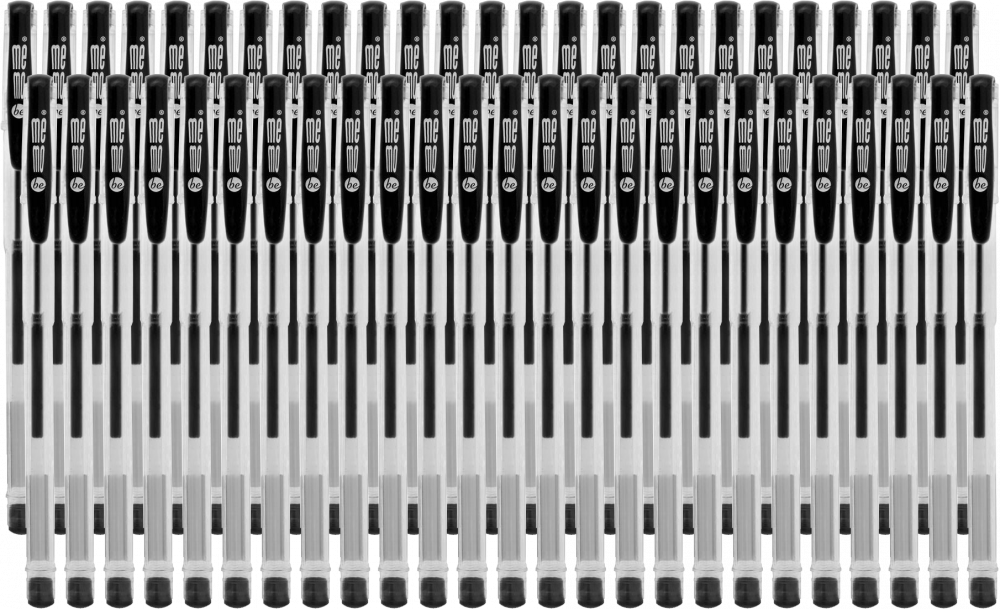 50x Długopis żelowy MemoBe, 0.7mm, czarny