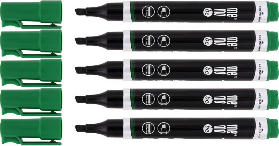 5x Marker permanentny MemoBe, ścięta, zielony