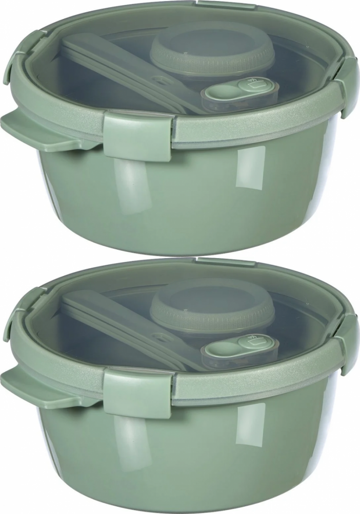 2x Pojemnik na żywność Curver Lunch Kit Smart To Go Eco Line, 1.6l, zielony