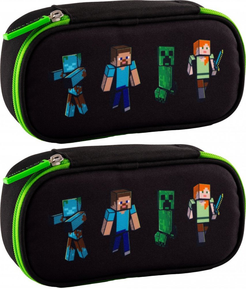 2x Piórnik szkolny Astra Minecraft AC6, saszetka, bez wyposażenia