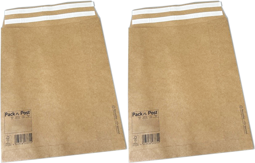 2x Koperta rozszerzana NC, 340x420mm, z 2 paskami HK, 10 sztuk, brązowy