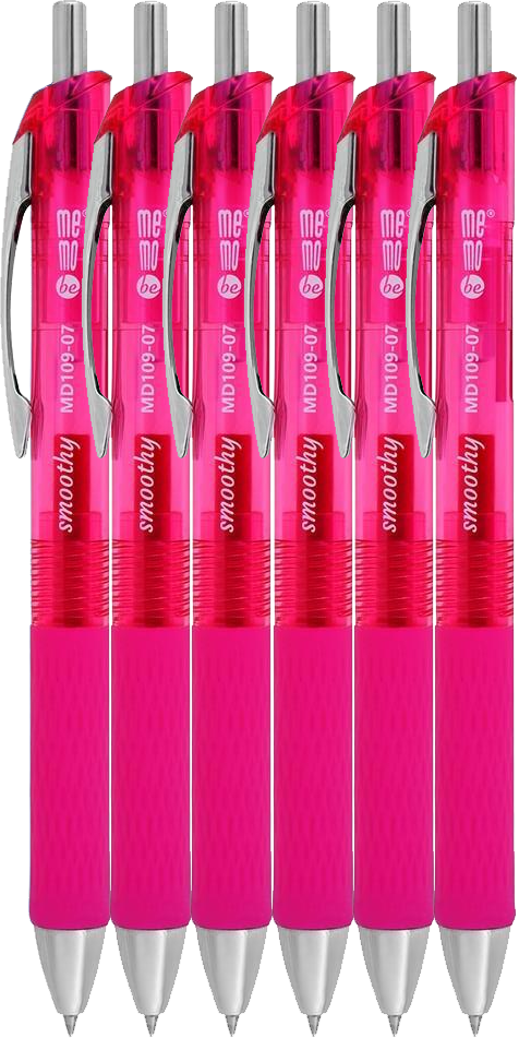 6x Długopis żelowy MemoBe Smoothy, 0.5mm, różowy