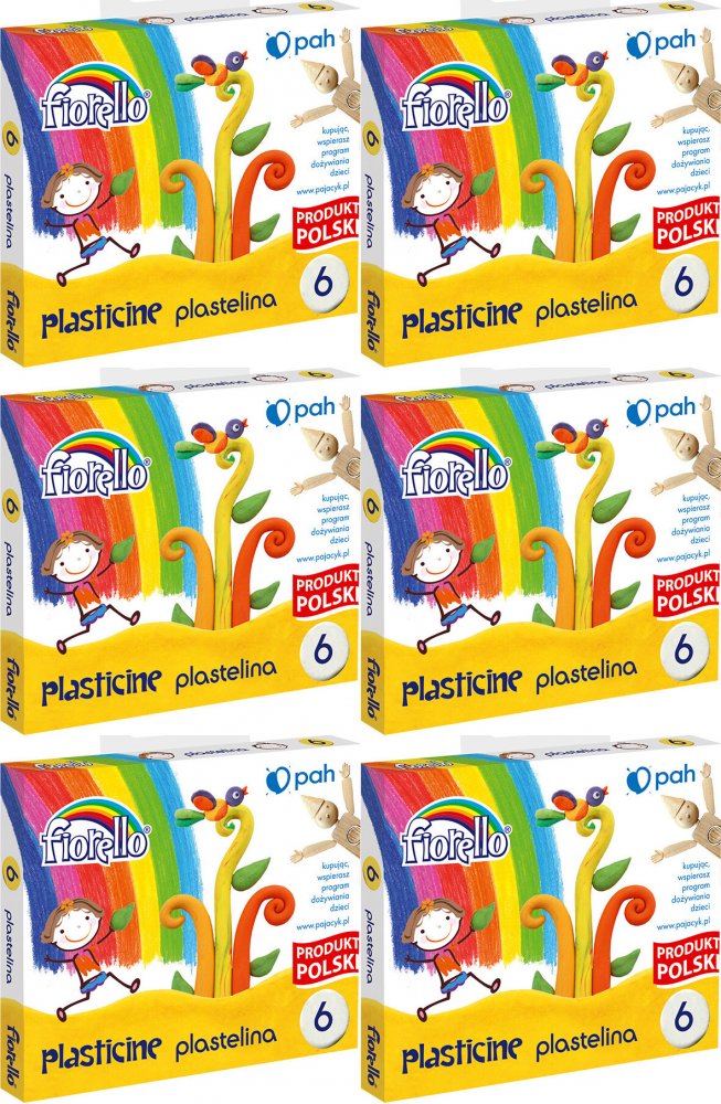 6x Plastelina Fiorello, 96g, 6 kolorów