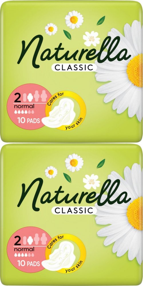 2x Podpaski Naturella Classic Normal, ze skrzydełkami, 10 sztuk
