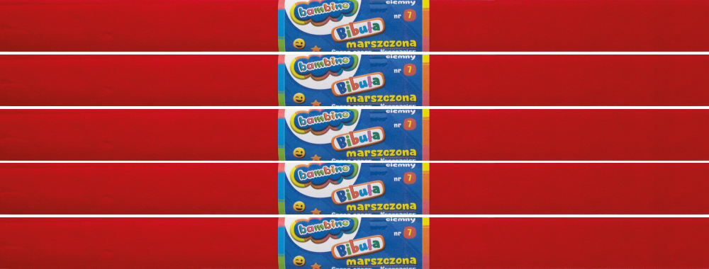 5x Bibuła marszczona Bambino, 200x50cm, czerwony ciemny