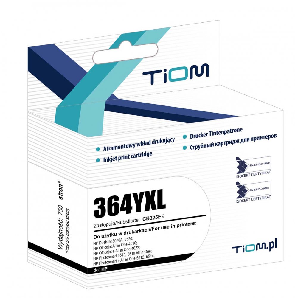 Tusz Tiom Ti-H364YXL (CB325EE), 750 stron, yellow (żółty)