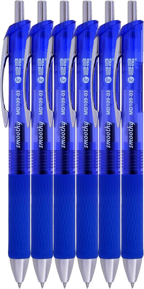 6x Długopis żelowy MemoBe Smoothy, 0.5mm, niebieski