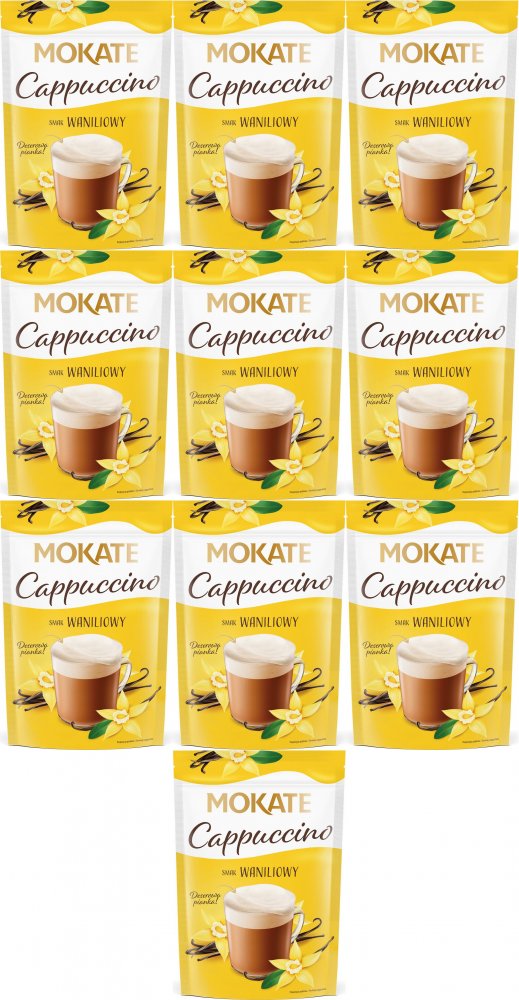10x Kawa rozpuszczalna Mokate Cappuccino, waniliowy, 110g