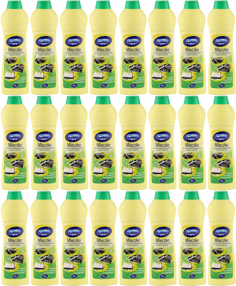 24x Mleczko do czyszczenia Cluo, cytrynowy, 600ml