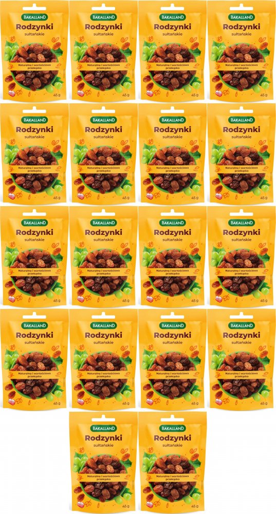 18x Rodzynki sułtańskie Bakalland, 45g