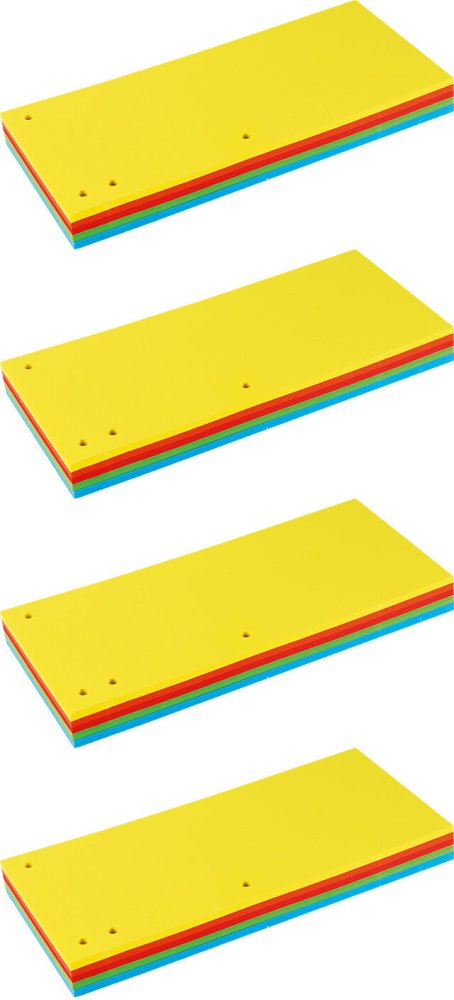 4x Przekładki do segregatora Grand, kartonowe, 240x105mm, 100 kart, mix kolorów intensywnych