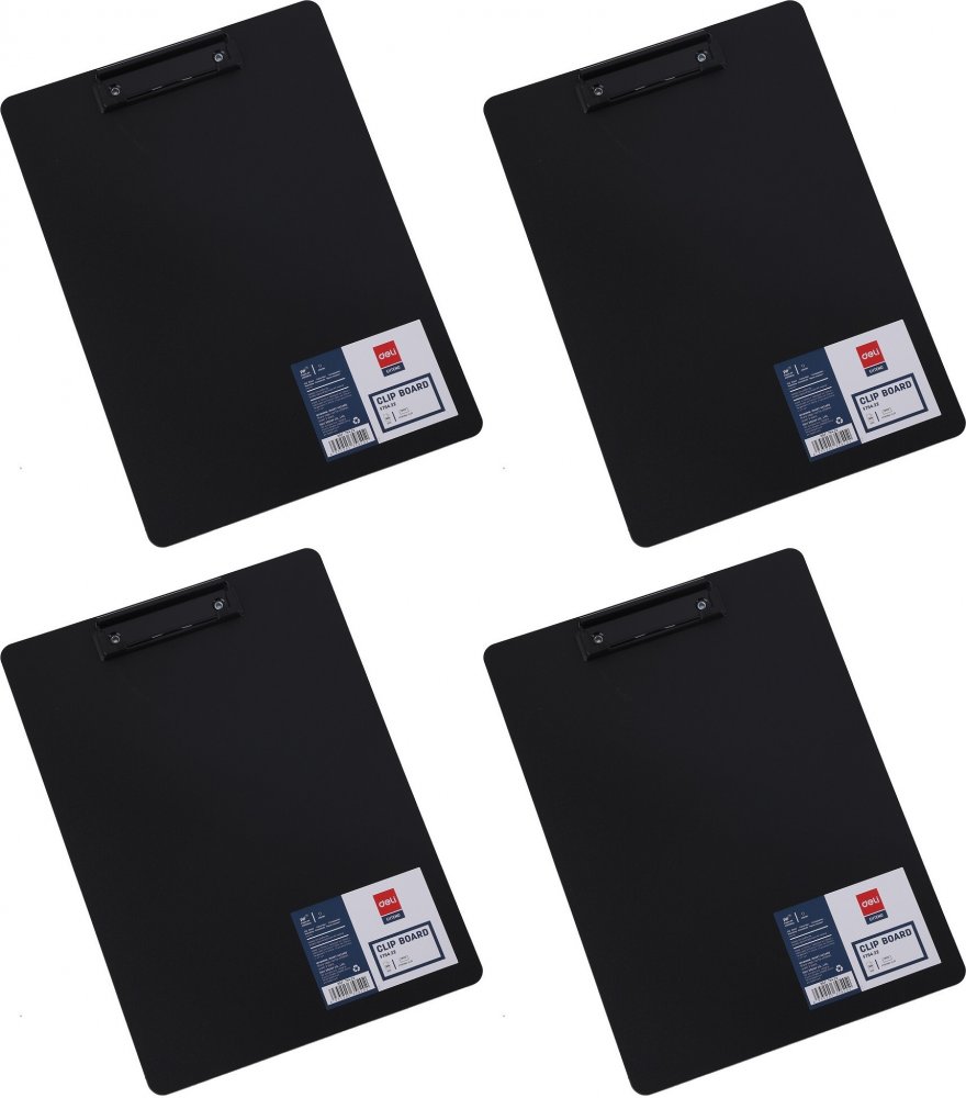 4x Clipboard Deli, A4, czarny