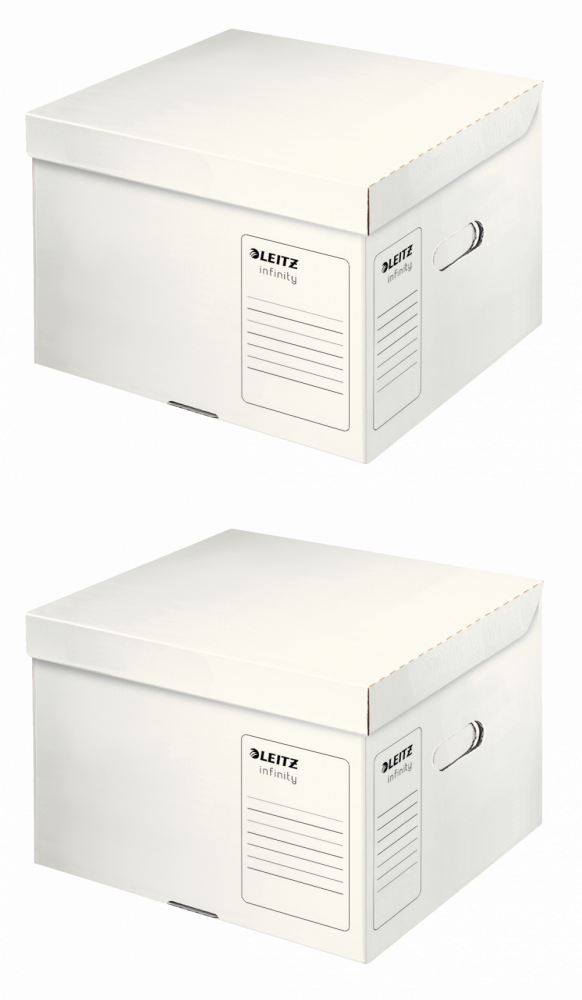 2x Pudło archiwizacyjne Leitz Infinity, rozmiar M (350x265x320mm), biały
