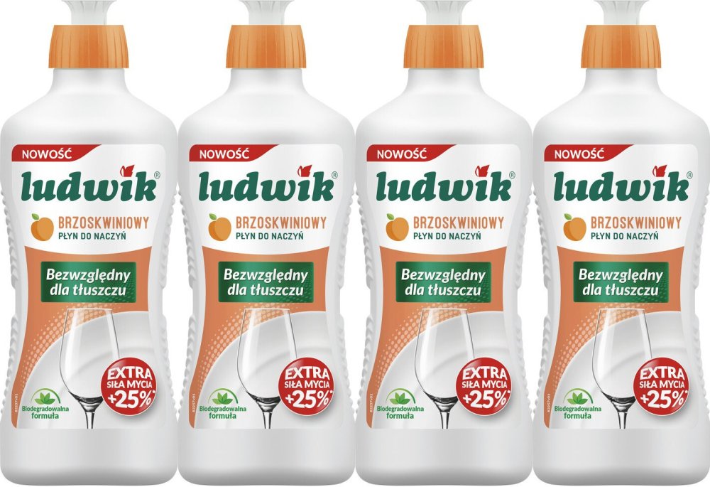 4x Płyn do naczyń Ludwik, brzoskwiniowy, 450g