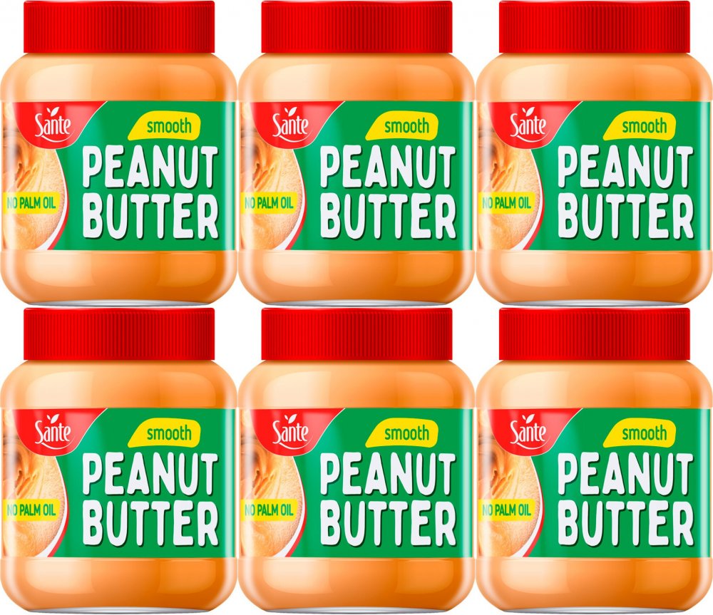 6x Masło orzechowe Sante Peanut Butter Smooth, 350g