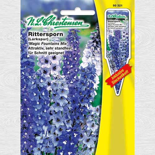 1 pac, Delphinium (Nemțișor) Magic Fountains, mix multicolor - Semințe: Mod de ambalare: 1 pac