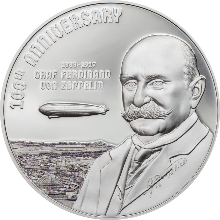 Srebrna moneta 100. rocznica Śmierci Ferdinanda von Zeppelina - wysyłka 24 h!