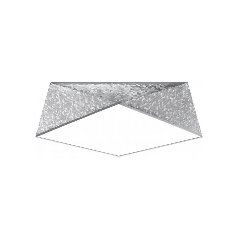 Plafon HEXA 45 srebrny, nowoczesny - 45x45x15cm Sollux